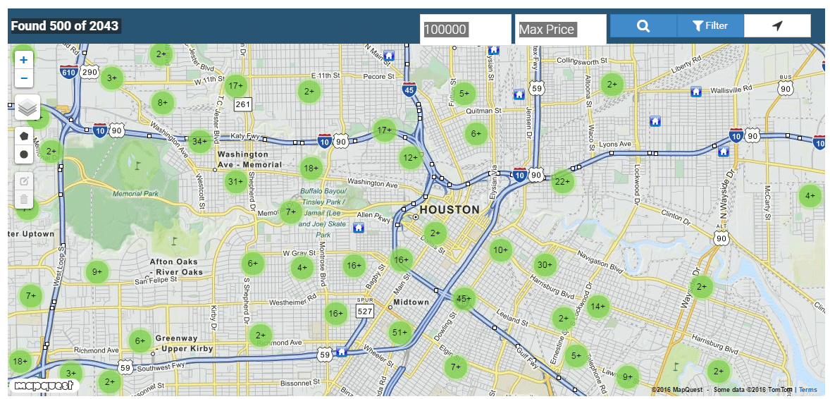 Houston Real Estate Map Search an Interactive Map of Houston TX Real Estate Lis
